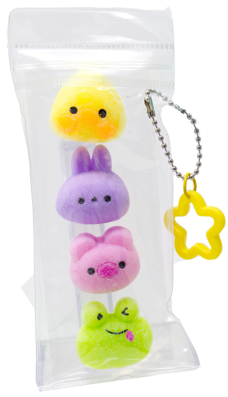 Taba-Licious Teenies Chick, Bunny, Pig & Frog 1.25-Inch Squishy Squeeze Toy 4-Pack、ToyWiz、kayou