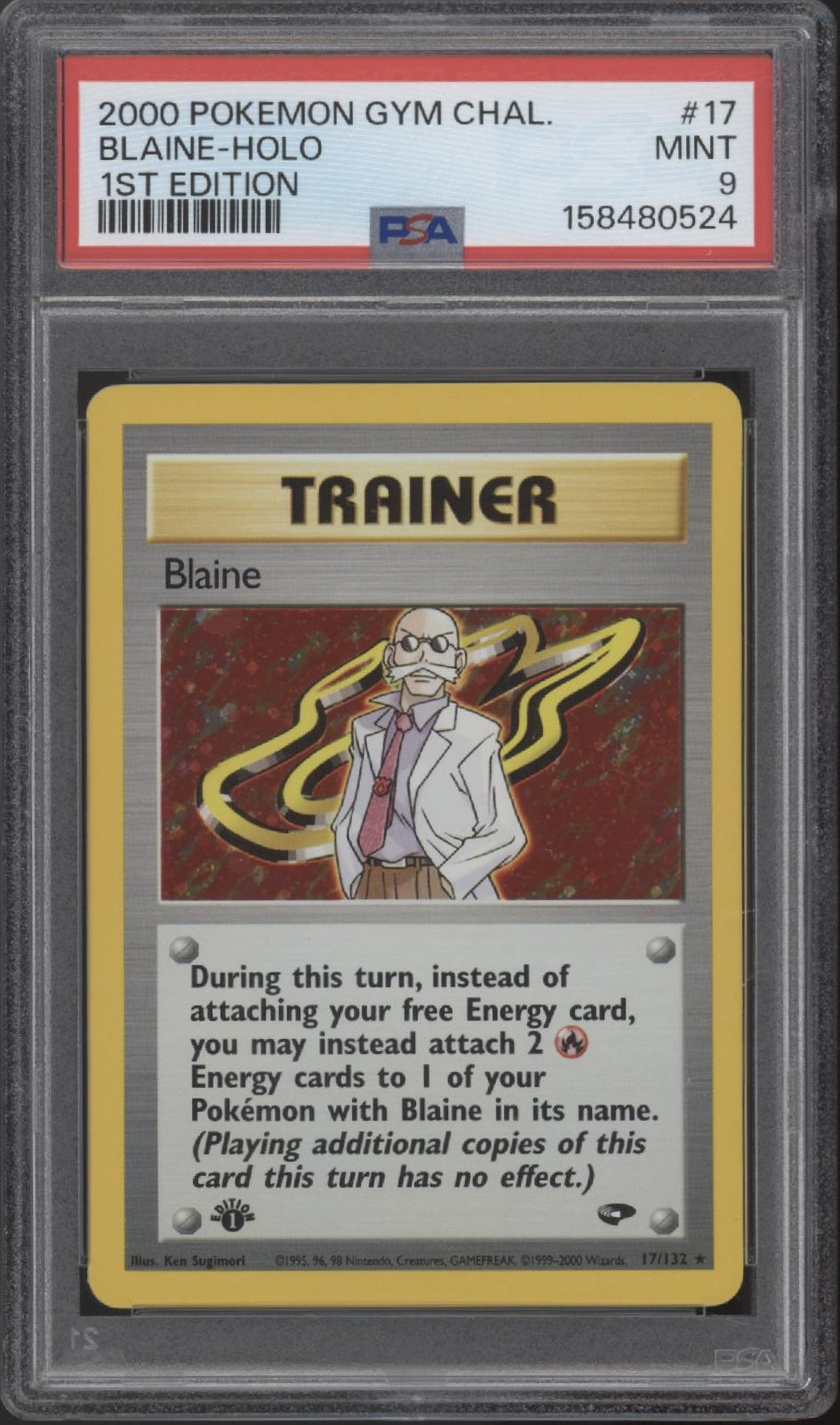 Blaine Pokemon Gym Challenge Holo 1st Edition #17 PSA 9、Collector Store LLC Gaming、kayou