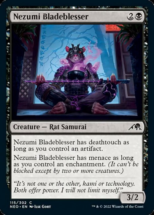 MtG Trading Card Game Kamigawa Neon Dynasty Common FOIL Nezumi Bladeblesser #115、ToyWiz、kayou