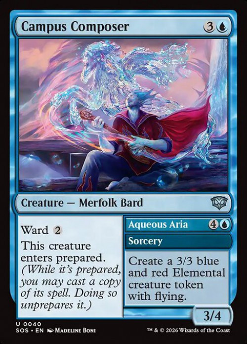 MtG Secrets of Strixhaven Uncommon Campus Composer // Aqueous Aria #40、ToyWiz、kayou