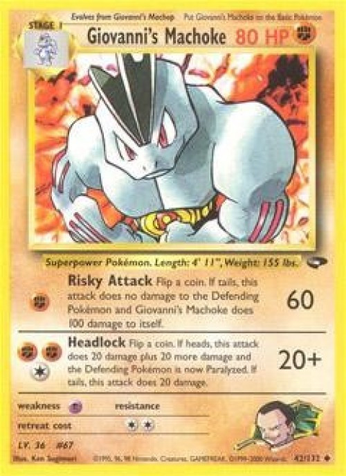 Pokemon Gym Challenge Uncommon Giovanni's Machoke #42 1st Edition、ToyWiz、kayou