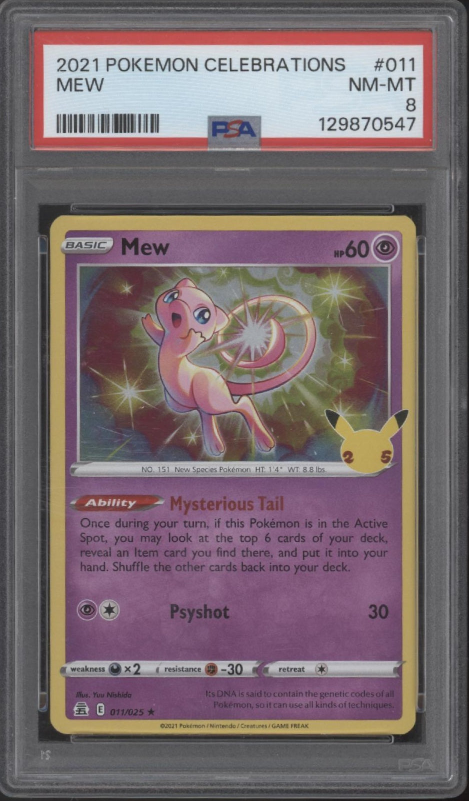 Mew Pokemon Celebrations #011 PSA 8、Collector Store LLC Gaming、kayou