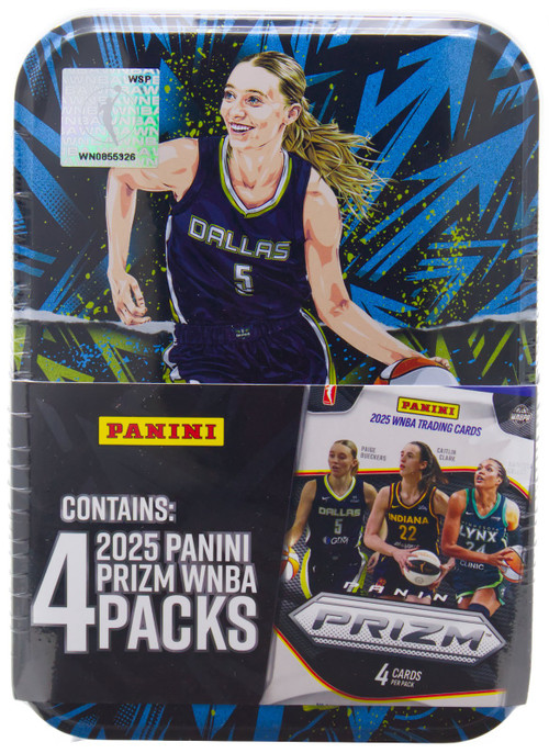 WNBA Dallas Wings 2025 Panini Prizm Paige Bueckers Trading Card COLLECTOR Tin 4 Packs、ToyWiz、kayou