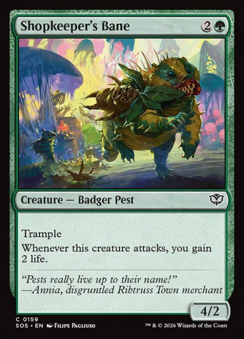 MtG Secrets of Strixhaven Common FOIL Shopkeeper's Bane #159、ToyWiz、kayou
