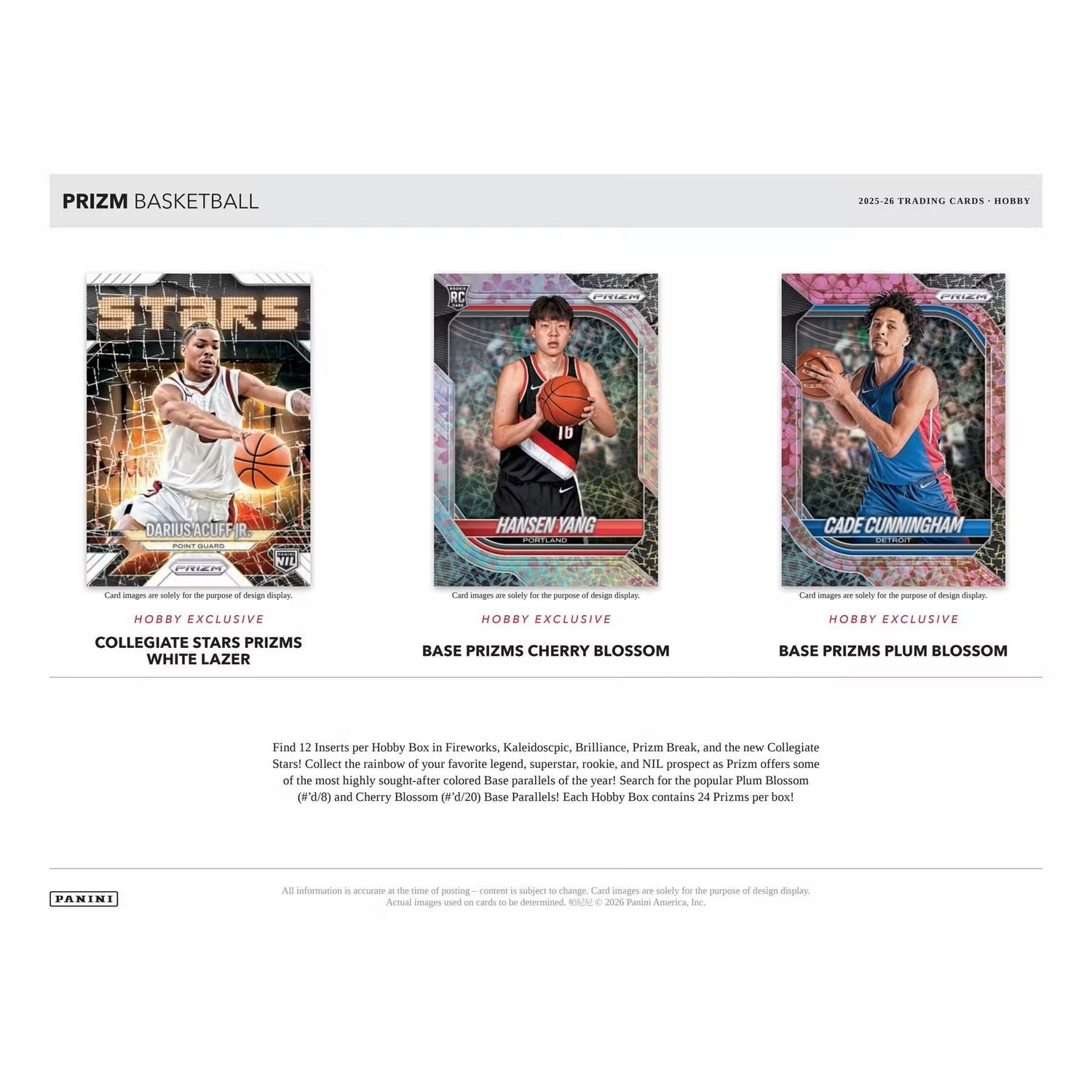 2025-26 Panini Prizm Basketball Hobby Box、Panini、kayou