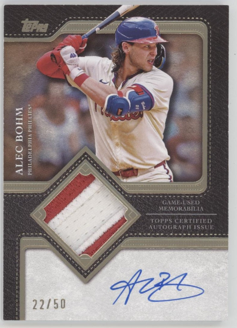 Alec Bohm 2025 Topps Flagship Swatch Auto 22/50 #TFAP2-ABO、Collector Store LLC、kayou