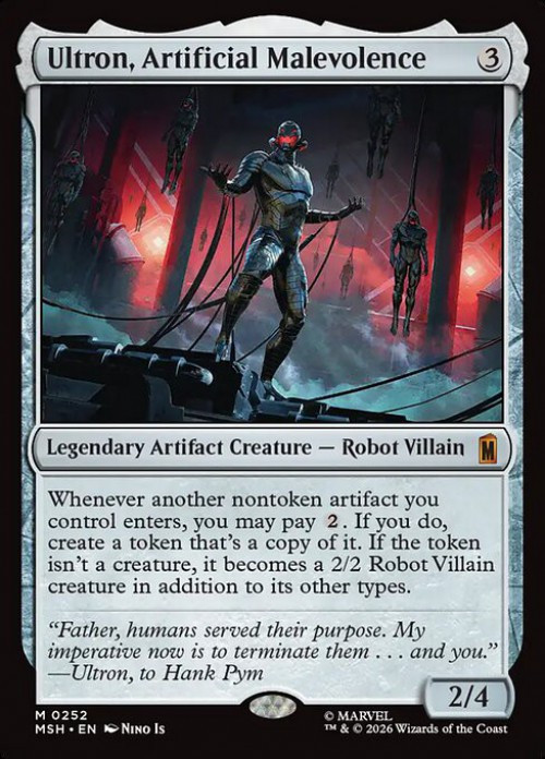 MtG Marvel Super Heroes Mythic Rare Ultron, Artificial Malevolence #252、ToyWiz、kayou