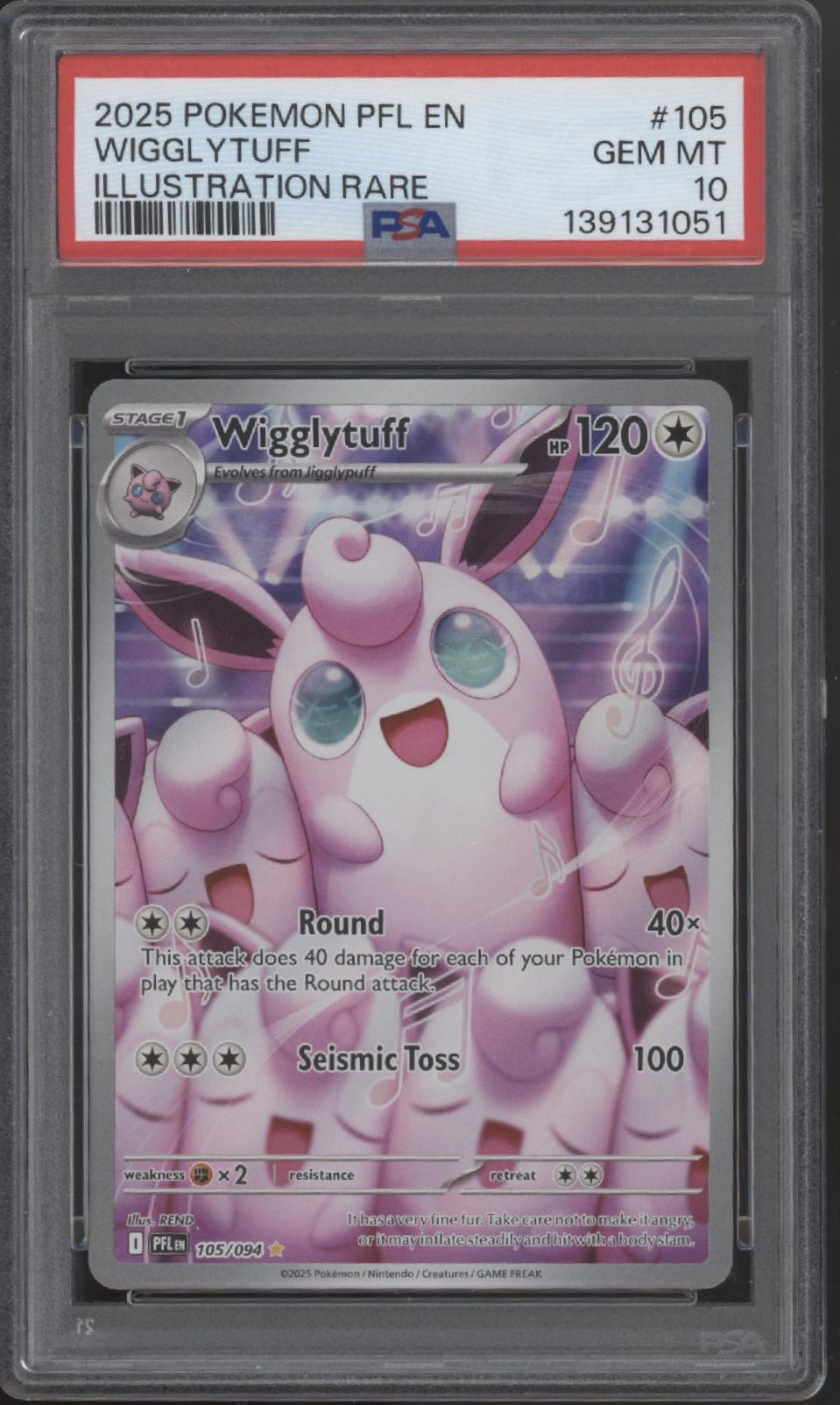 Wigglytuff Pokemon Phantasmal Flames Illustration Rare #105 PSA 10、Collector Store LLC Gaming、kayou
