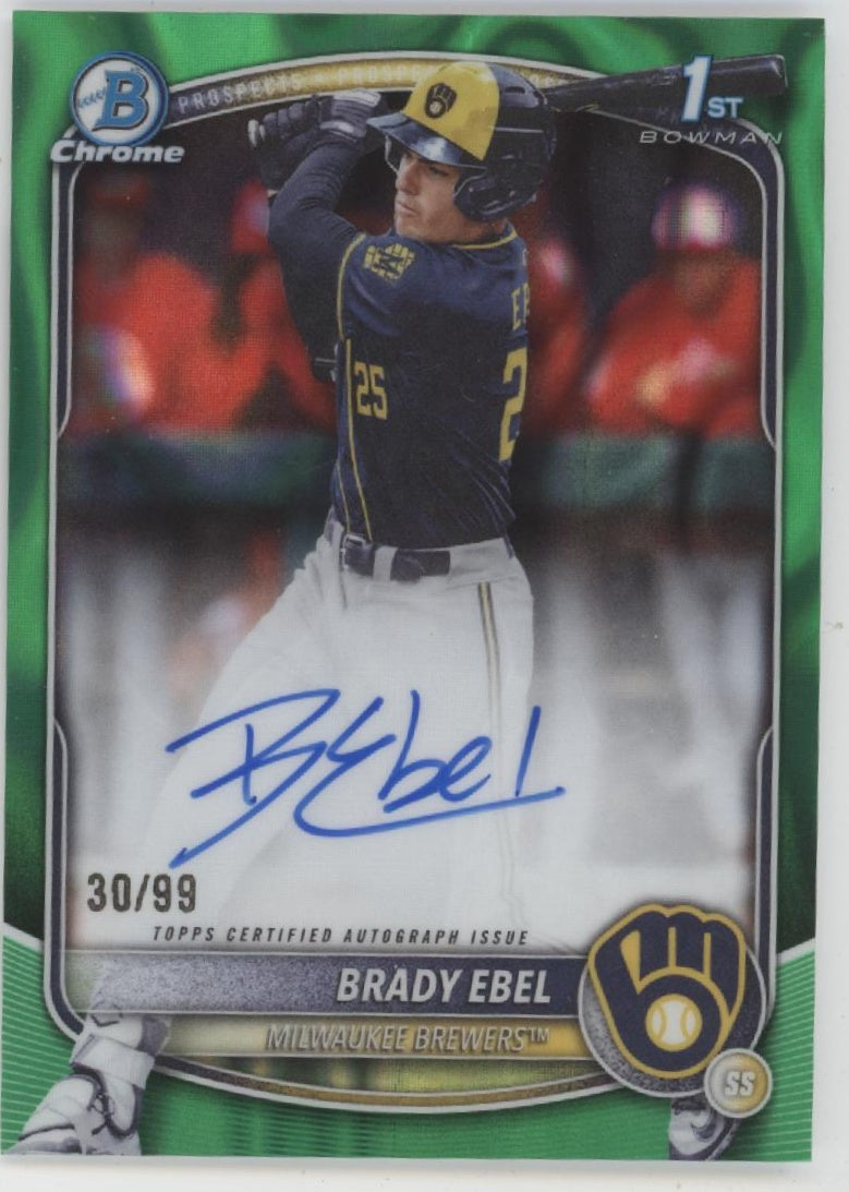 Brady Ebel 2025 Bowman Chrome Prospects Green Lava Refractor Auto 30/99 #CPA-BE、Collector Store LLC、kayou