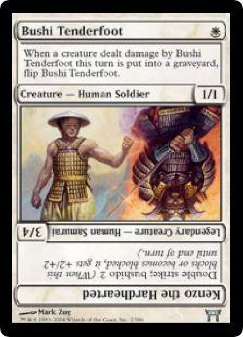 MtG Champions of Kamigawa Uncommon Bushi Tenderfoot // Kenzo the Hardhearted #2、ToyWiz、kayou