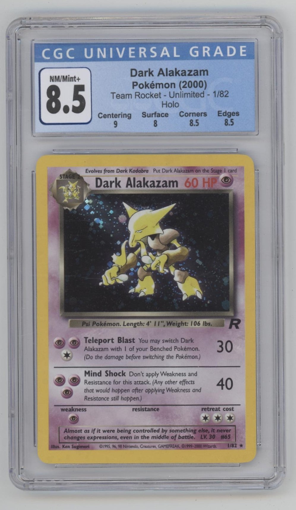 Dark Alakazam Pokemon Team Rocket Holo #1 CGC 8.5、Collector Store LLC Gaming、kayou
