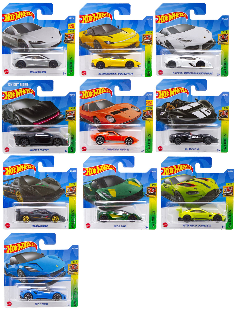 Hot Wheels HW Exotics Diecast Car 10-Pack、ToyWiz、kayou
