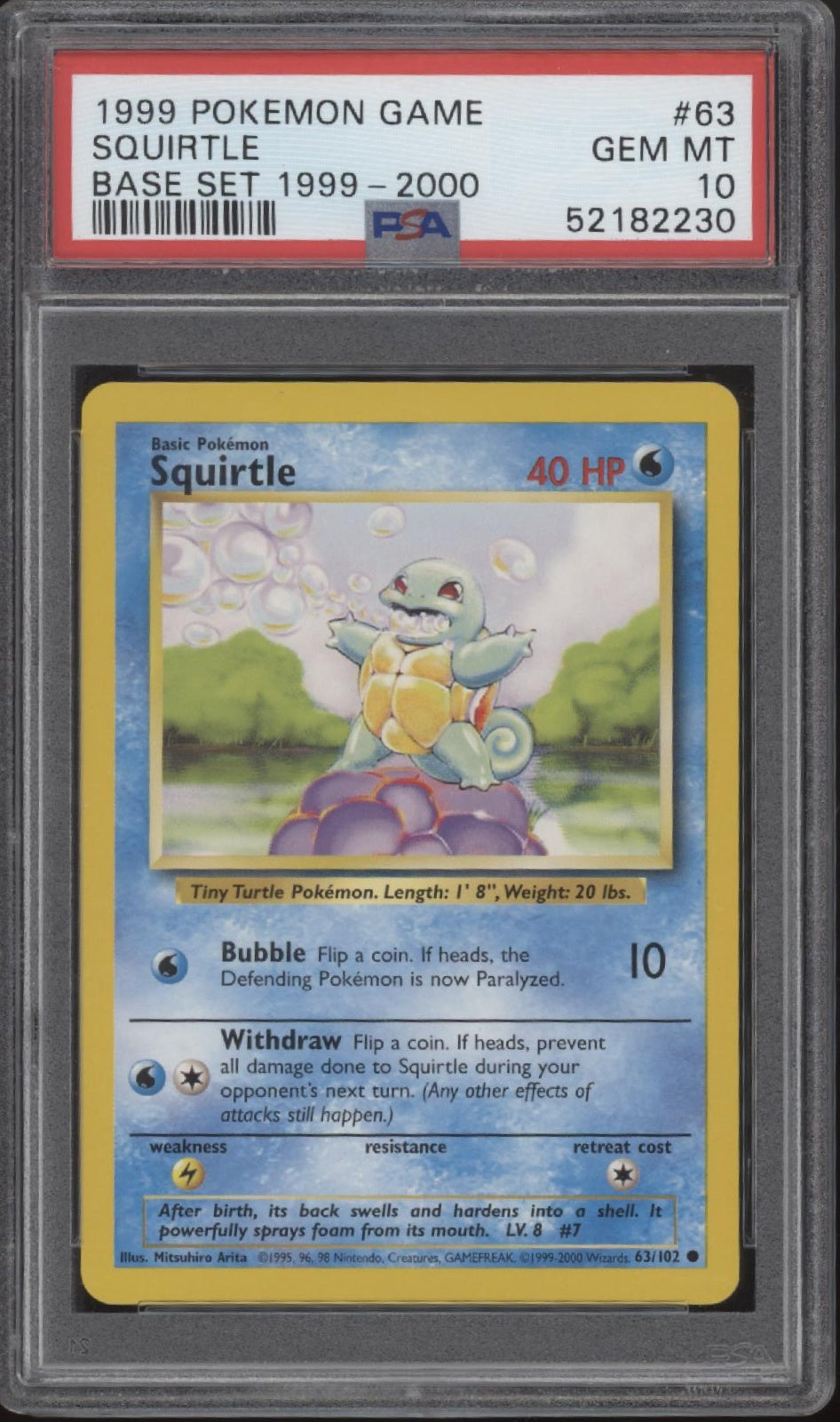 Squirtle Pokemon Base Set #63 PSA 10、Collector Store LLC Gaming、kayou