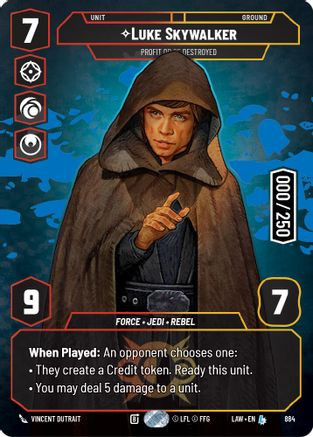 Luke Skywalker - Profit or Be Destroyed (Serialized) (884) - A Lawless Time Foil、Fantasy Flight Games、kayou