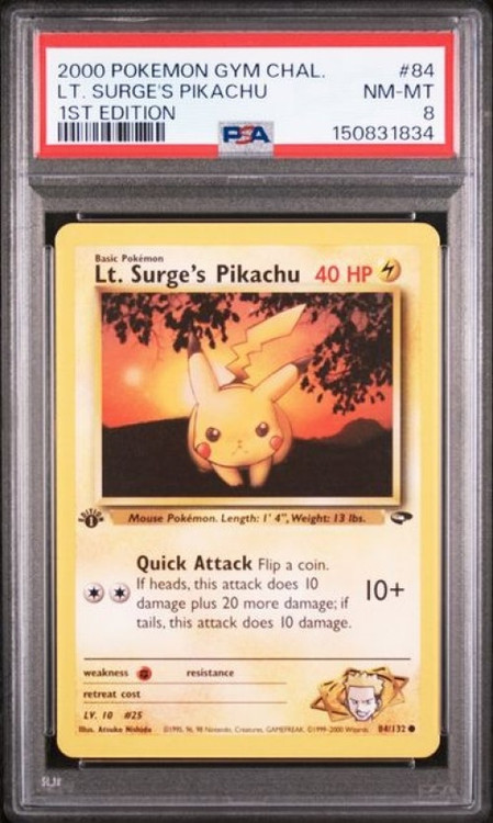 Pokemon Gym Challenge Common Lt. Surge's Pikachu #84 First Edition Lightly Played、ToyWiz、kayou