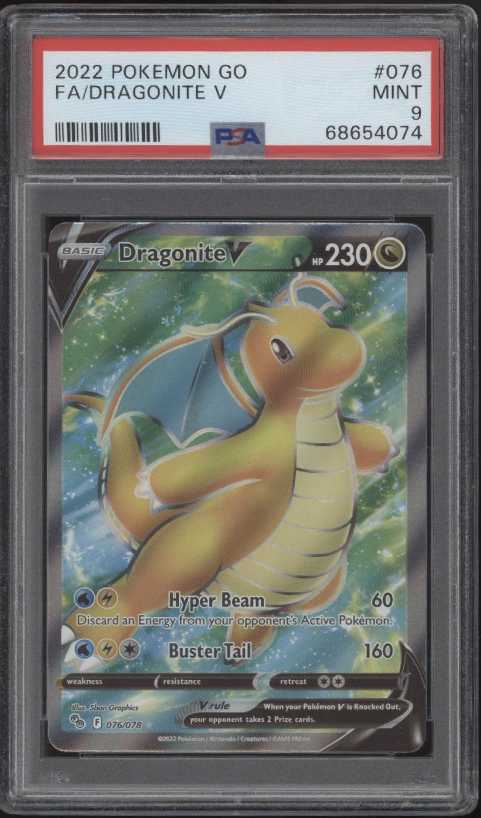 Dragonite V Pokemon GO Full Art #076 PSA 9、Collector Store LLC Gaming、kayou