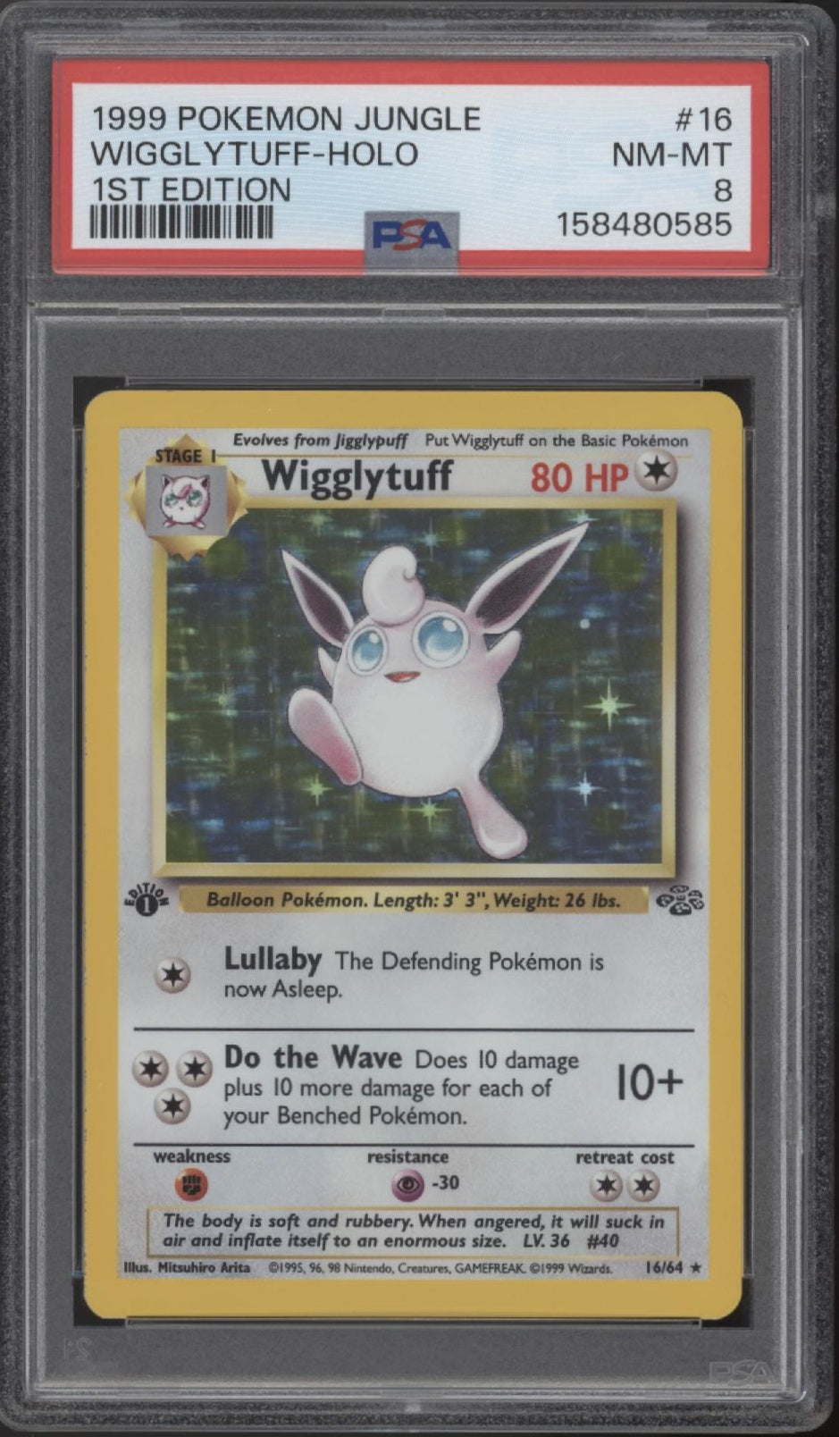 Wigglytuff Pokemon Jungle Holo 1st Edition #16 PSA 8、Collector Store LLC Gaming、kayou