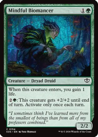 Mindful Biomancer (SOS-154) - Secrets of Strixhaven Foil、Wizards of the Coast、kayou