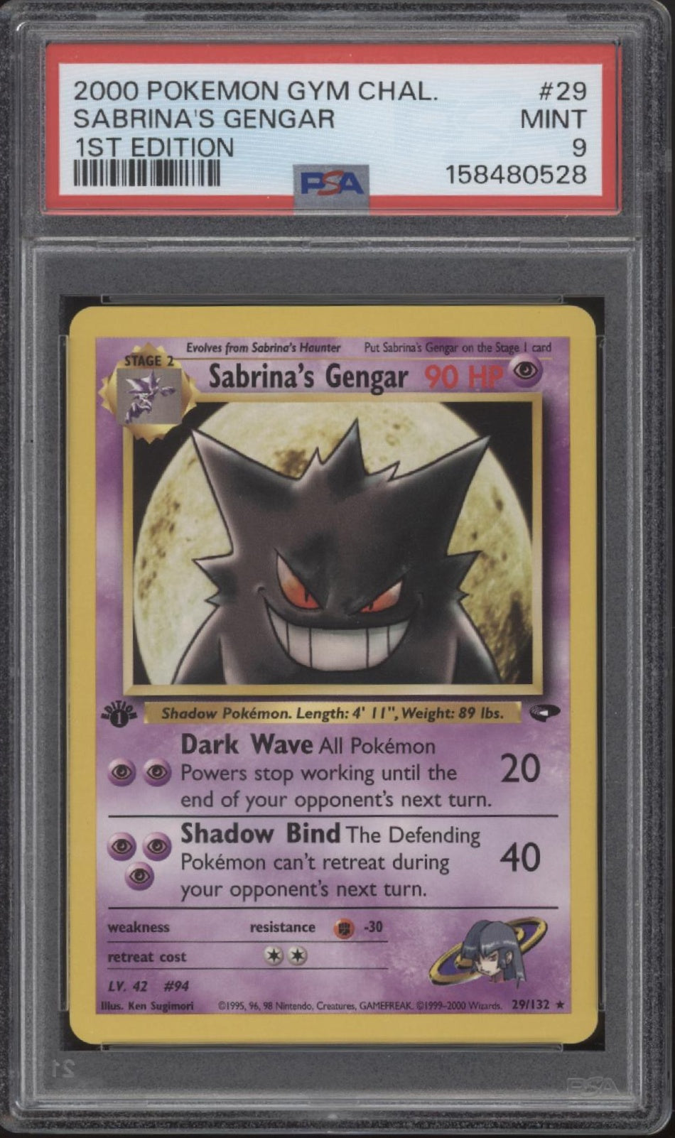 Sabrina's Gengar Pokemon Gym Challenge 1st Edition #29 PSA 9、Collector Store LLC Gaming、kayou