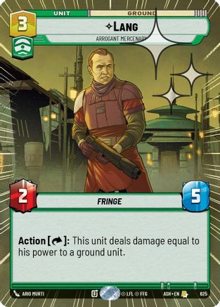 Lang - Arrogant Mercenary (Hyperspace Foil) (625) - Ashes of the Empire Foil、Fantasy Flight Games、kayou