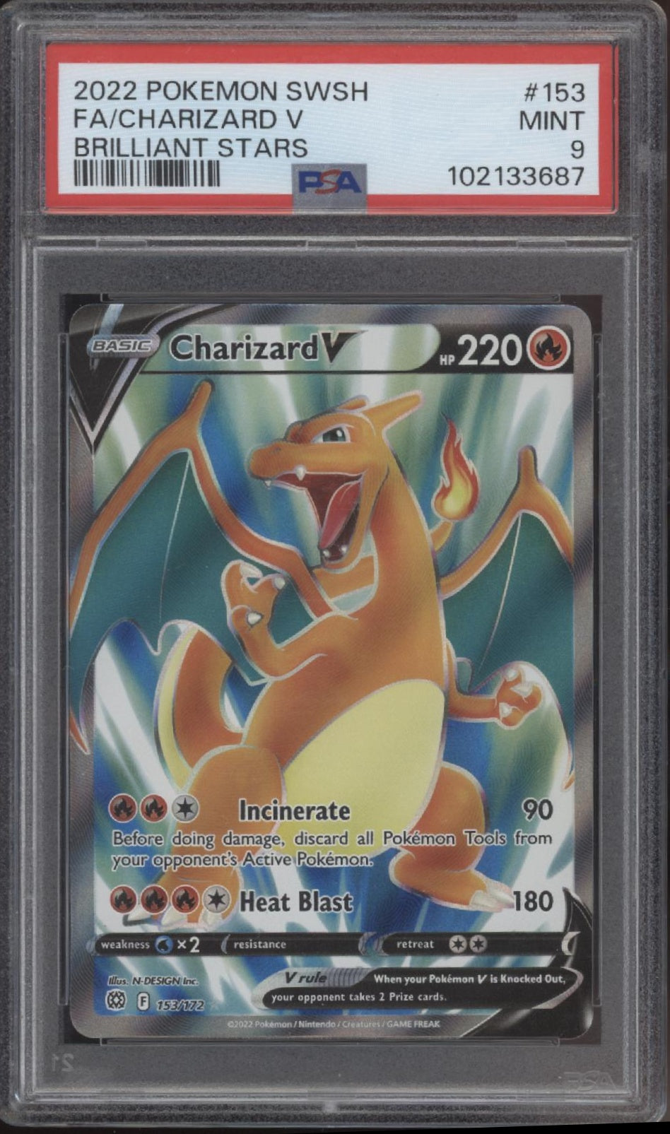 Charizard V Pokemon Brilliant Stars Full Art #153 PSA 9、Collector Store LLC Gaming、kayou