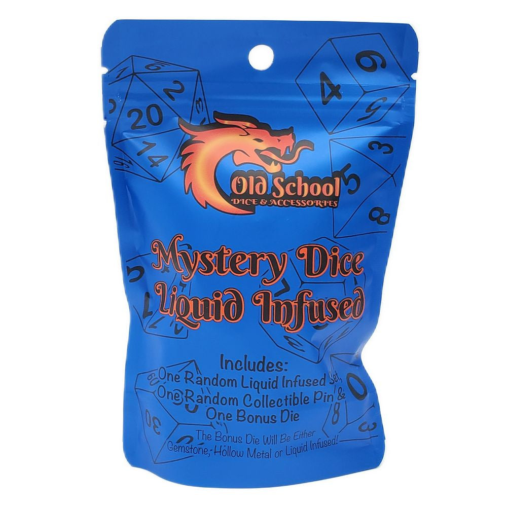 Old School Dice: Mystery Dice Liquid Infused: 7-Piece Liquid Infused Set & Collectible Pin w/ Bonus Premium Dice、Old School Dice & Accessories、kayou