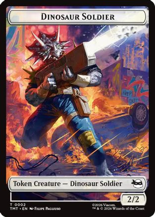 Dinosaur Soldier // Copy Double-Sided Token (TMT-2 // 1) - Teenage Mutant Ninja Turtles Foil、Wizards of the Coast、kayou