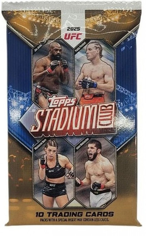 UFC Topps 2025 Stadium Club Trading Card MEGA Pack 10 Cards、ToyWiz、kayou