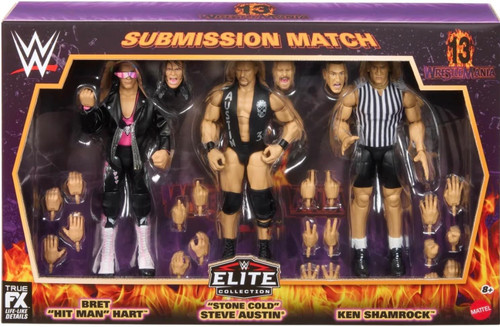 WWE Wrestling Elite Collection WrestleMania 13 Submission Match Exclusive Action Figure 3-Pack Bret 