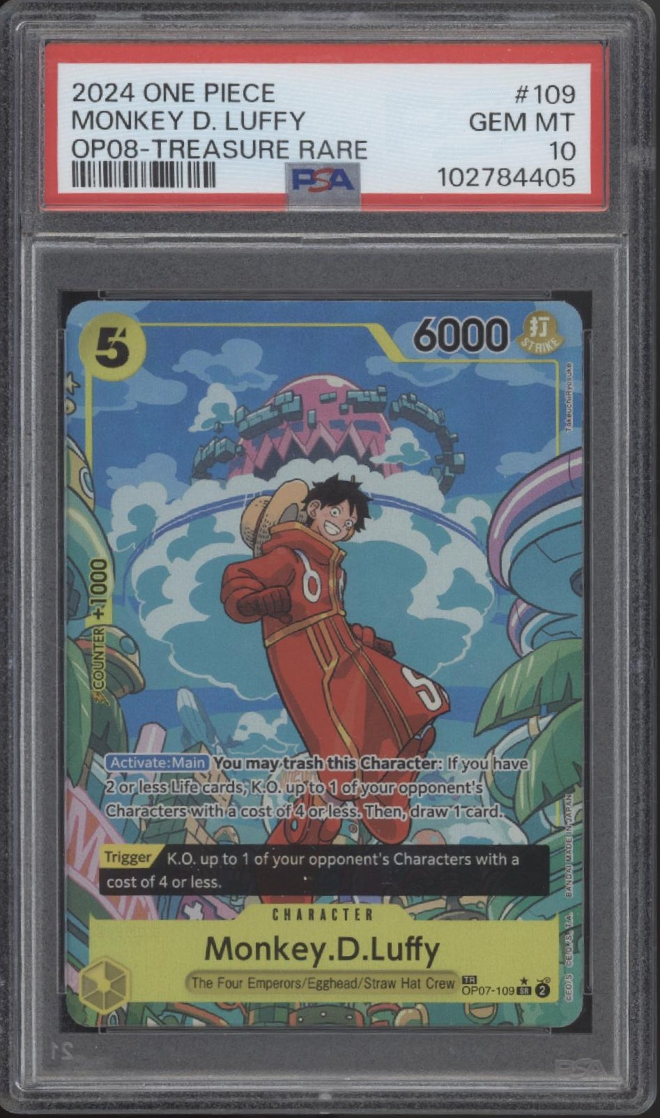 Monkey D Luffy One Piece Card Game OP08 Treasure Rare #109 PSA 10 #2、Collector Store LLC Gaming、kayou