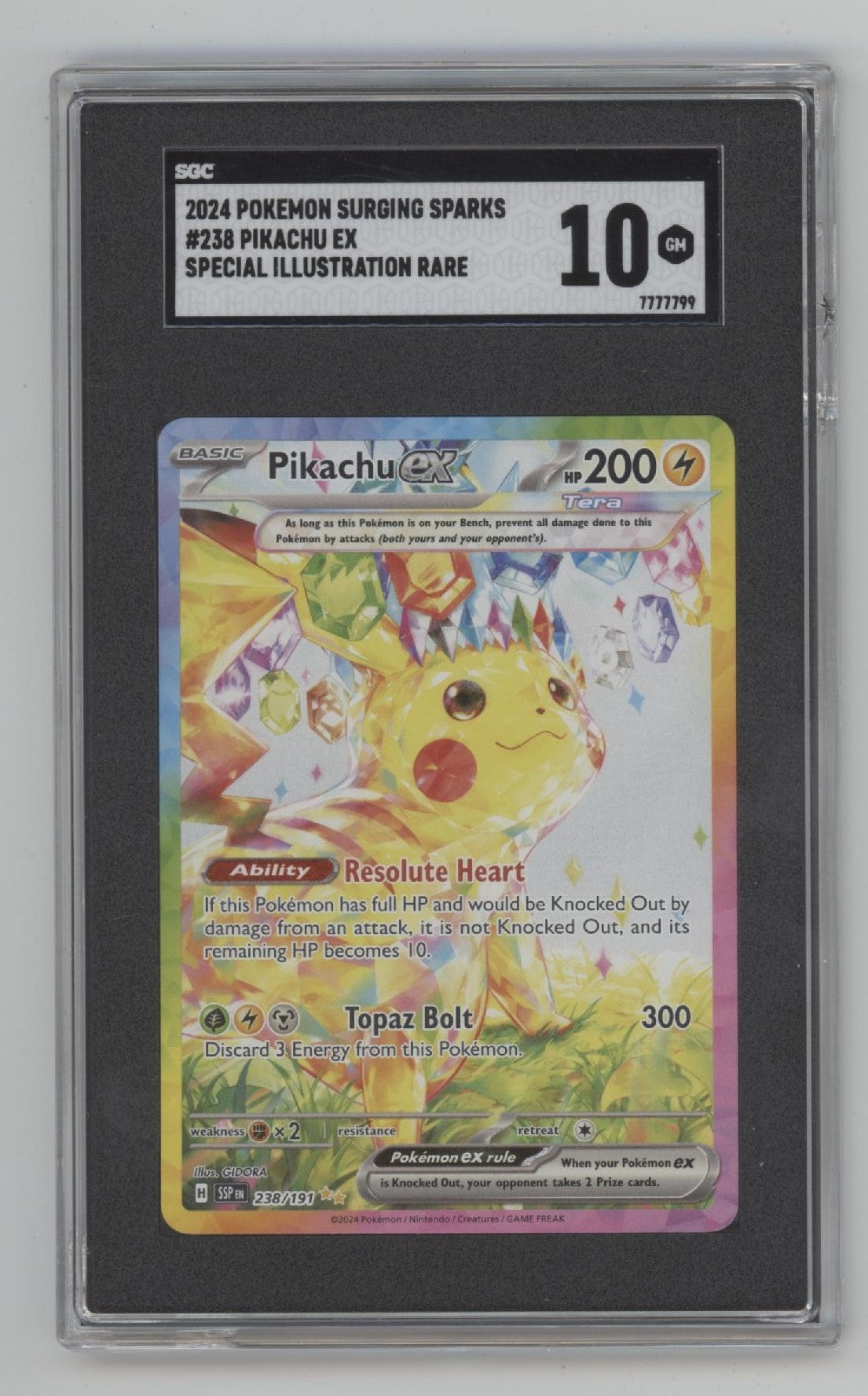Pikachu ex Pokemon Surging Sparks Special Illustration Rare #238 CGC 10、Collector Store LLC Gaming、kayou