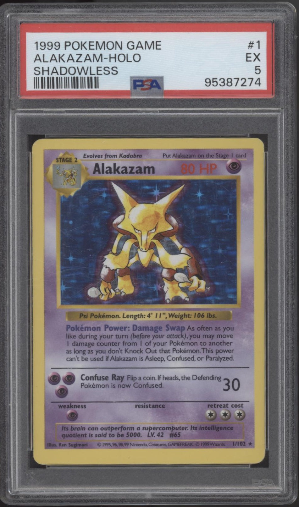 Alakazam Pokemon Base Set Shadowless Holo #1 PSA 5、Collector Store LLC Gaming、kayou