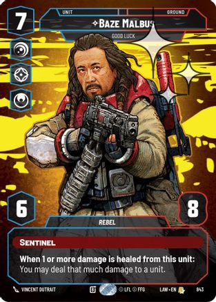 Baze Malbus - Good Luck (Prestige Foil) (843) - A Lawless Time Foil、Fantasy Flight Games、kayou