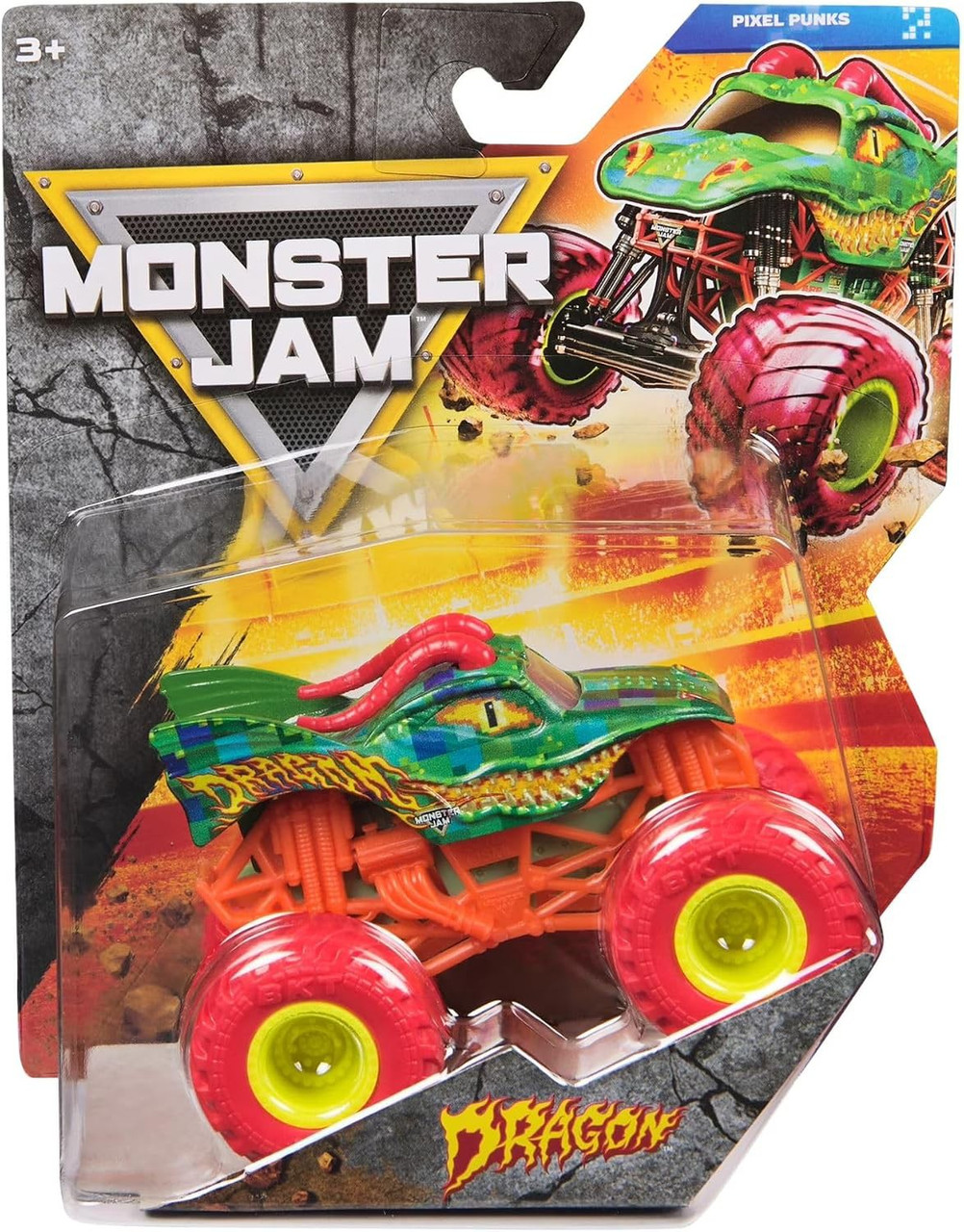 Monster Jam Pixel Punks Series 45 Dragon Diecast Car、ToyWiz、kayou