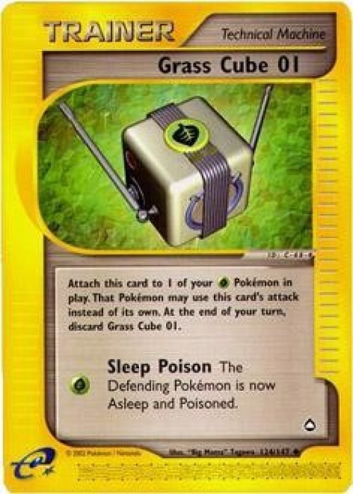 Pokemon Aquapolis Uncommon Grass Cube 01 #124 Reverse Holo Damaged、ToyWiz、kayou