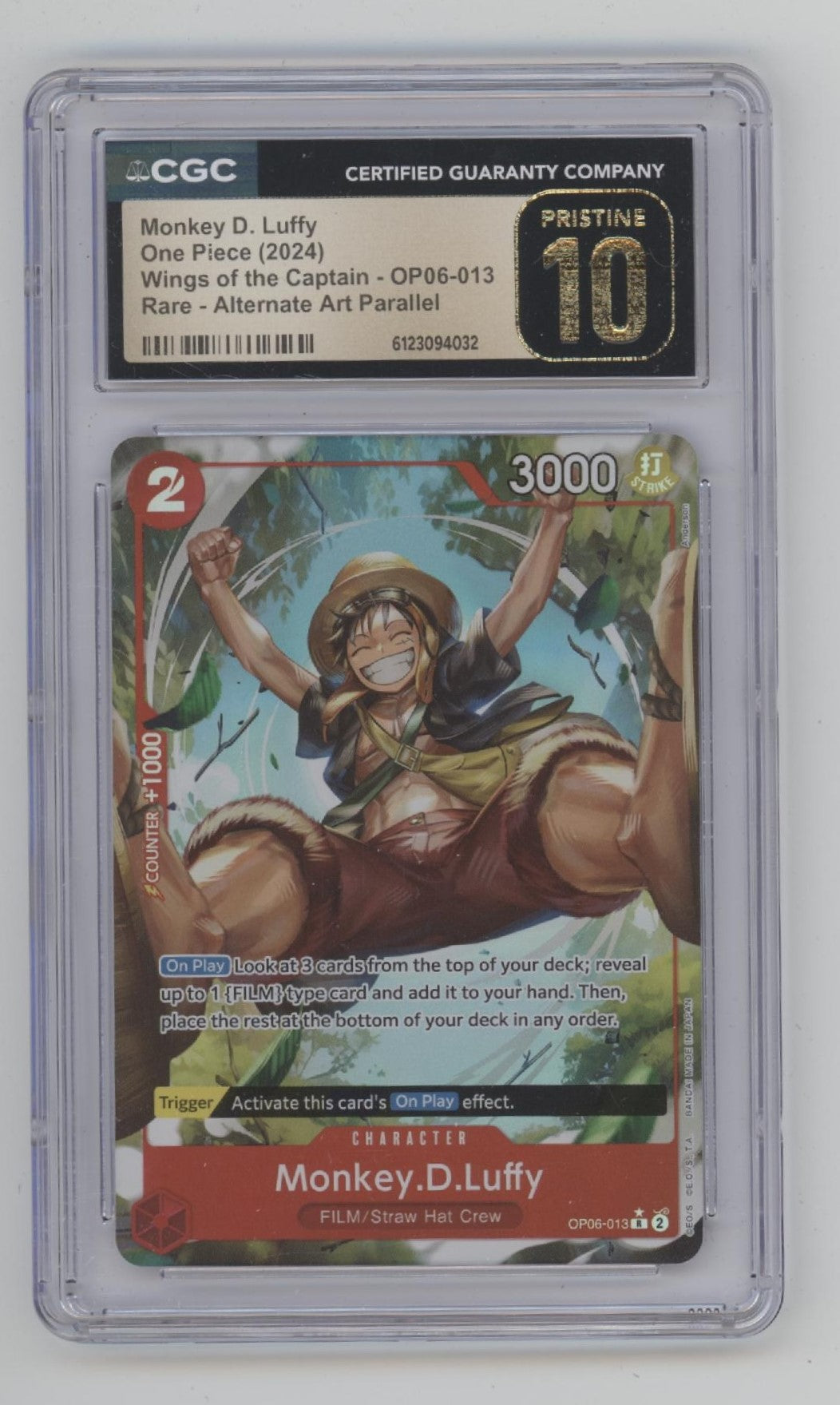 Monkey D Luffy One Piece Wings of the Captain Alternate Art #013 CGC 10 Pristine、Collector Store LLC Gaming、kayou