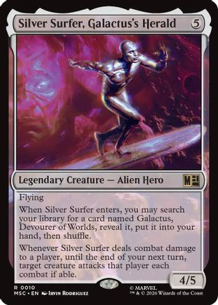 Silver Surfer, Galactus's Herald (Surge Foil) (MSC-010) - Commander: Marvel Super Heroes Foil、Wizards of the Coast、kayou
