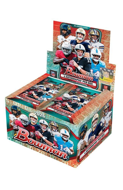NFL Topps 2026 Bowman Football Trading Card JUMBO Box 12 Packs, 4 Autographs、ToyWiz、kayou