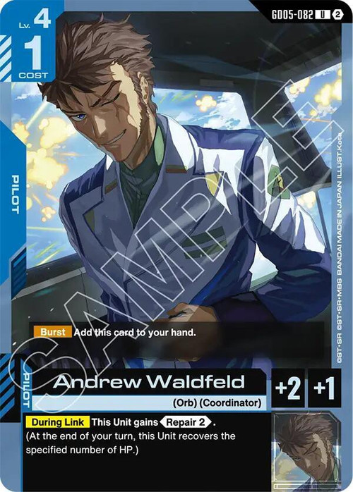 Gundam Trading Card Game Freedom Ascension Uncommon Andrew Waldfeld GD05-082、ToyWiz、kayou