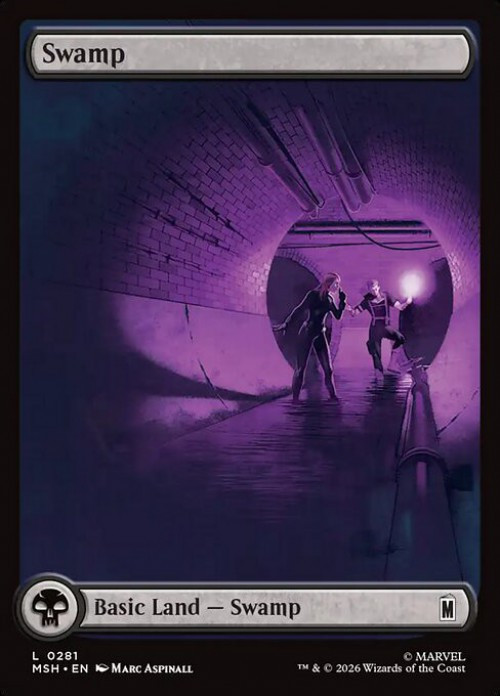 MtG Marvel Super Heroes Common Swamp #281 City Chaos FOIL、ToyWiz、kayou