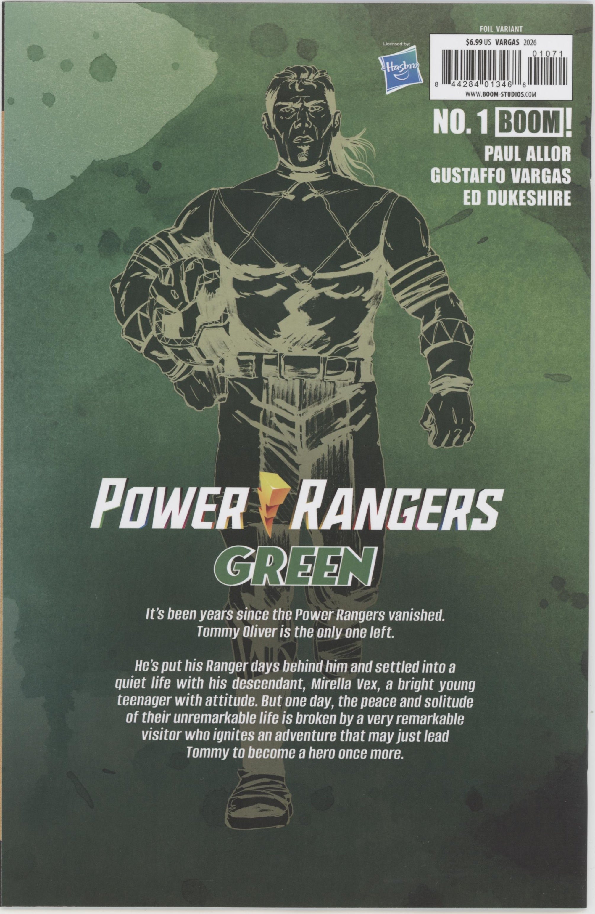 Power Rangers Green #1 G 1 in 10 Variant Edition Foil Variant (Full Art, Foil, Vargas)、Boom! Entertainment、kayou