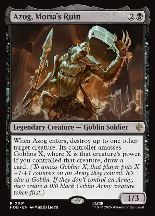 MtG The Hobbit Rare Azog, Moria's Ruin #61、ToyWiz、kayou