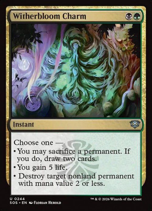 MtG Secrets of Strixhaven Uncommon Witherbloom Charm #244、ToyWiz、kayou