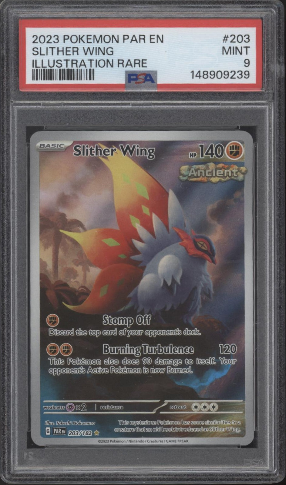 Slither Wing Pokemon Paradox Rift Illustration Rare #203 PSA 9、Collector Store LLC Gaming、kayou