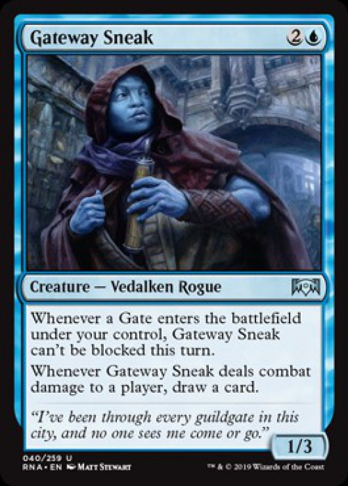 MtG Trading Card Game Ravnica Allegiance Uncommon FOIL Gateway Sneak #40、ToyWiz、kayou