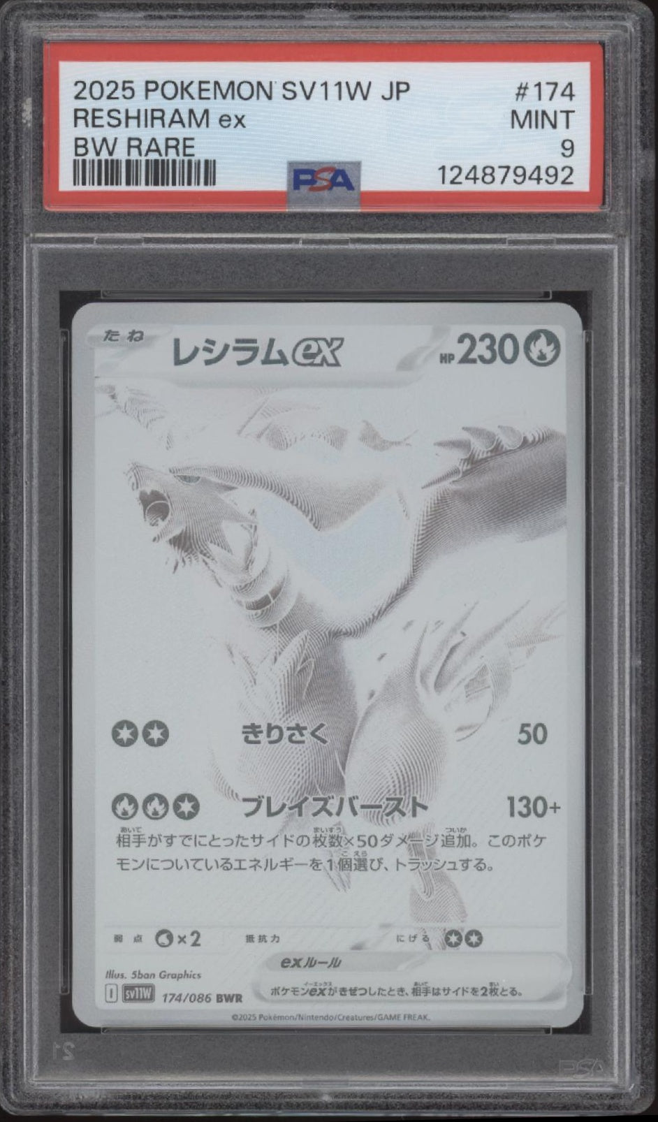 Reshiram ex Pokemon White Flare BW Rare Japanese #174 PSA 9、Collector Store LLC Gaming、kayou