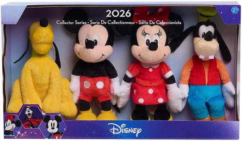 Disney Junior 2026 Collector Series Mickey, Minnie, Goofy & Pluto 8.5-Inch Plush 4-Pack Set、ToyWiz、kayou