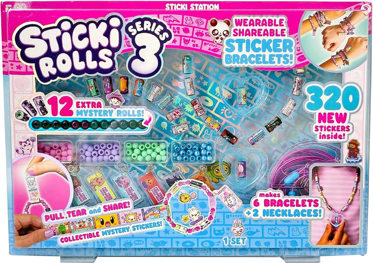 Sticki Rolls Series 3 Sticki Station Set 320 Stickers Inside, Wearable, Shareable Sticker Jewelry! (Pre-Order ships September)、ToyWiz、kayou