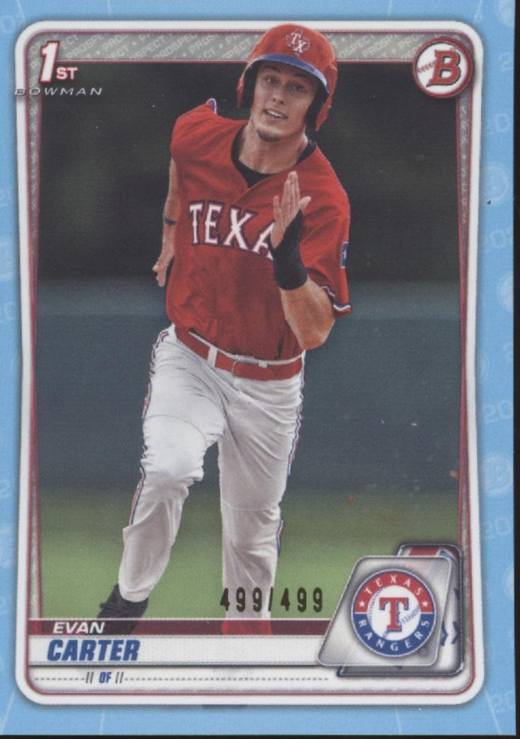 Evan Carter 2020 Bowman Prospect Sky Blue 499/499 #BD-126、Collector Store LLC、kayou