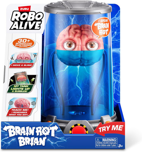 Robo Alive Brain Rot Brian Light Up Figure 30+ Interactive Electronic Features!、ToyWiz、kayou